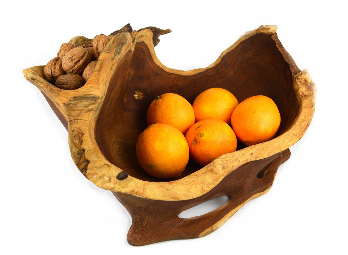 Teakholz Schale 2-Stöckig