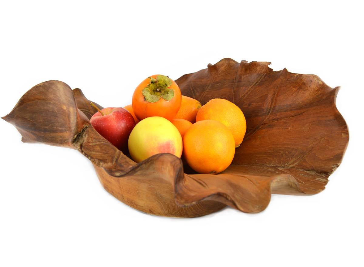 Teakholz Schale - Lotusblatt